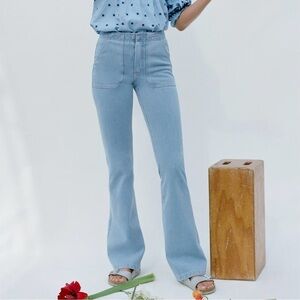 Anthropologie Pilcro The Icon High-Rise Flare Jeans Blue Sz 6